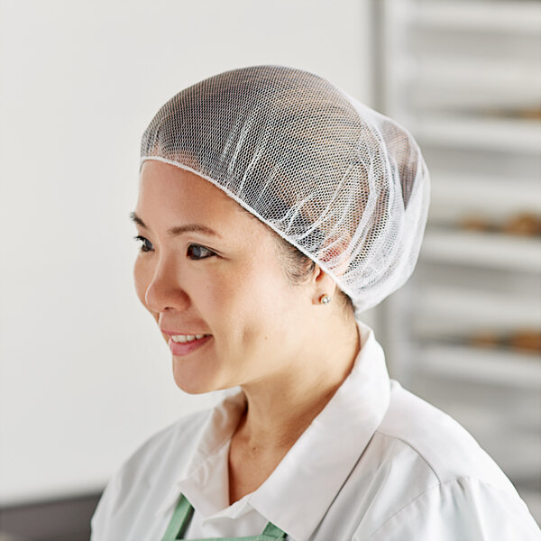 Malt Impact White Nylon Hairnet - 24 