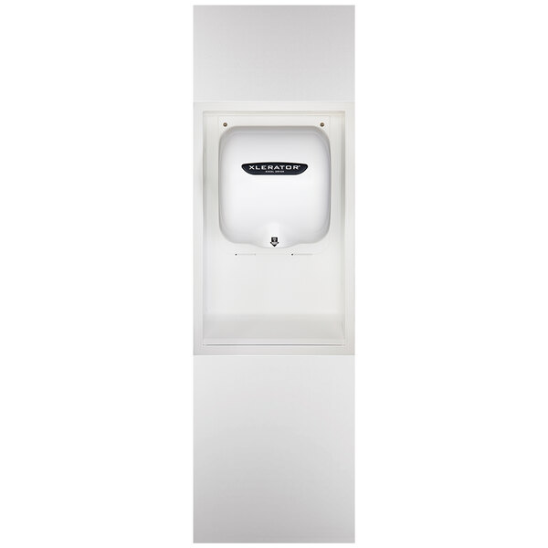 A white rectangular object with a black and white logo.