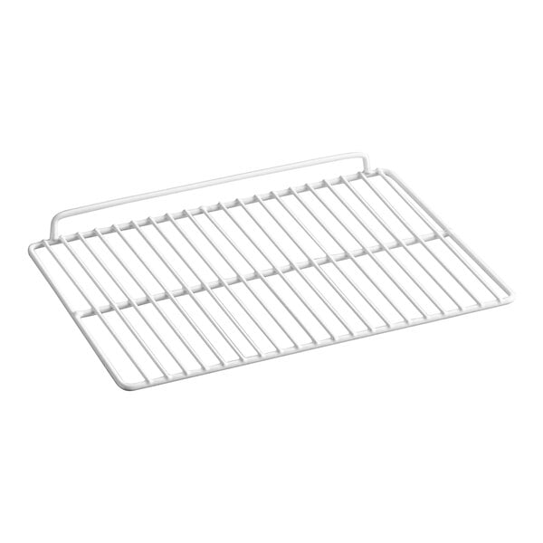 An Avantco white coated wire shelf for a countertop display refrigerator.