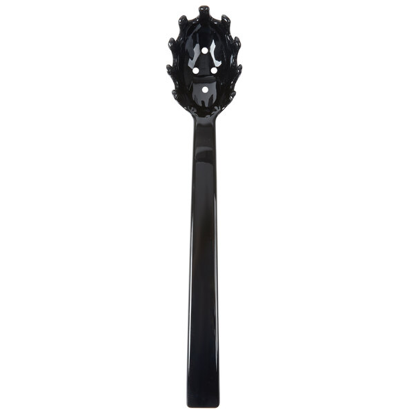 A black plastic Carlisle buffet pasta fork with a handle.