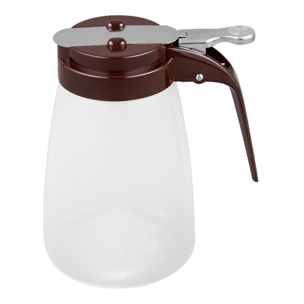 TableCraft PP10B 10 oz. Polypropylene Syrup Dispenser with Brown ABS Top - 12/Pack