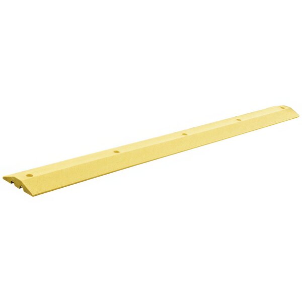 A long yellow rectangular plastic object with channels.