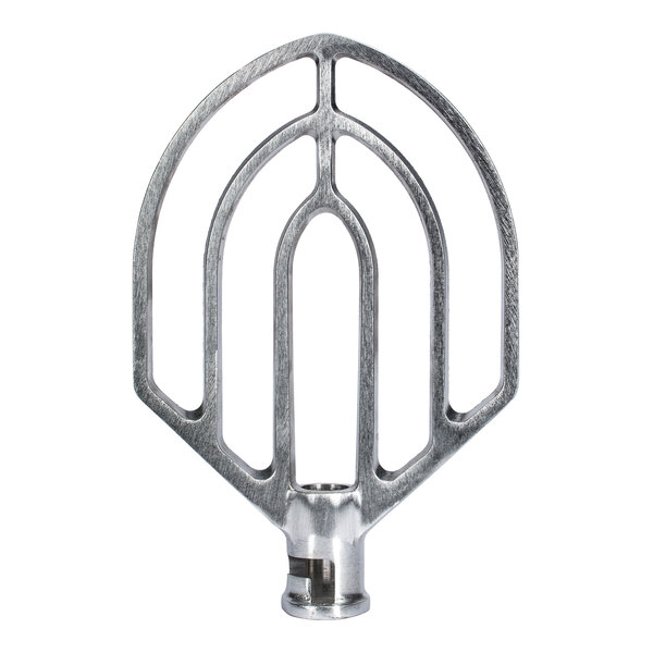 An aluminum flat beater attachment designed for a 60-quart Globe SP62P mixer.