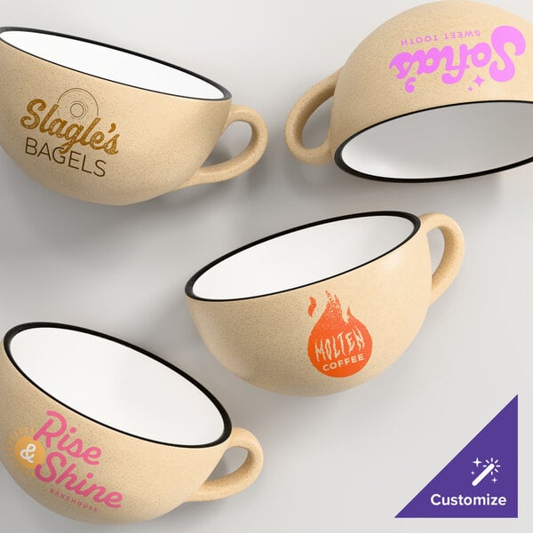 Acopa Embers 10 oz. Harvest Tan Matte Stoneware Cup - 24/Case