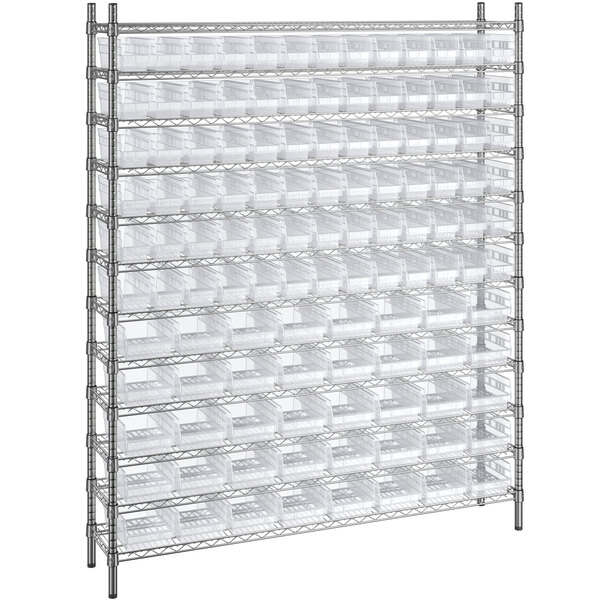 Wire Shelving with Clear Bins