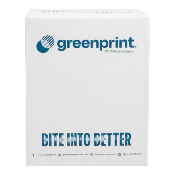 A white box with blue text that reads "Greenprint Natural Agave Jumbo Wrapped Straws" containing 2,000 greenprint straws.