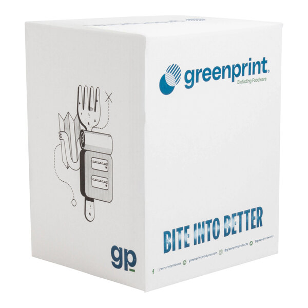 A white box with blue text and images of Greenprint Natural Agave Jumbo Wrapped Straws.