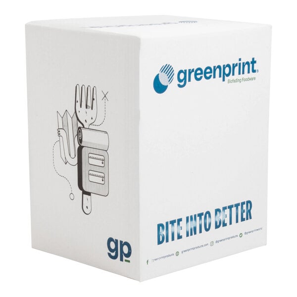 A white box with "Greenprint" and a logo on it.
