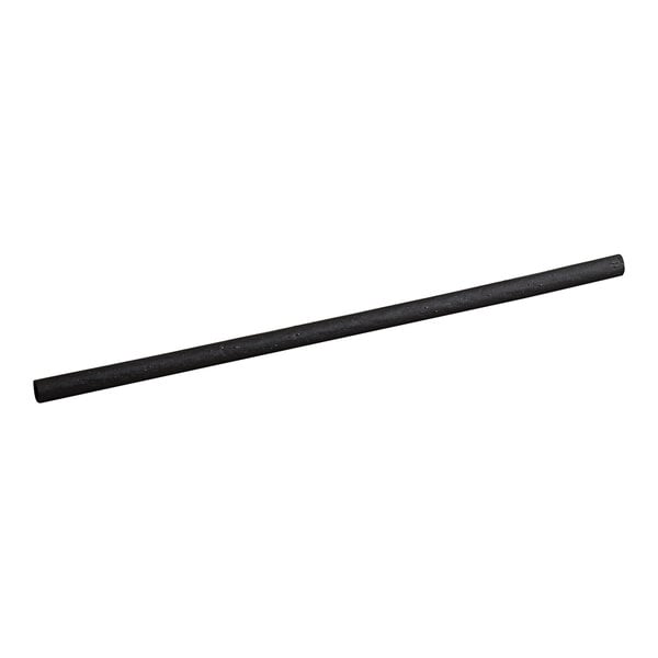 A black wrapped straw with a long handle.
