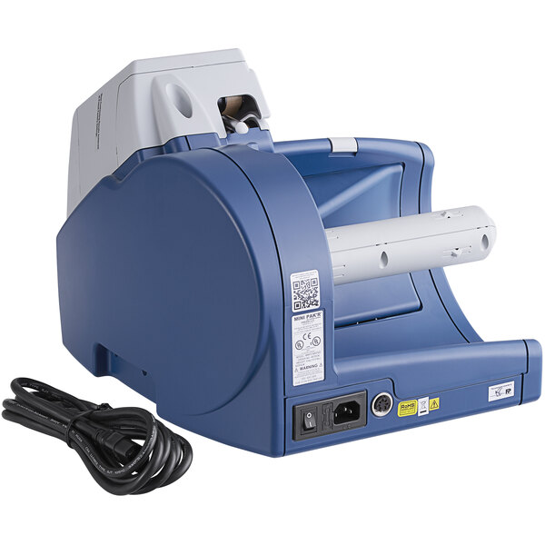 a blue and white machine