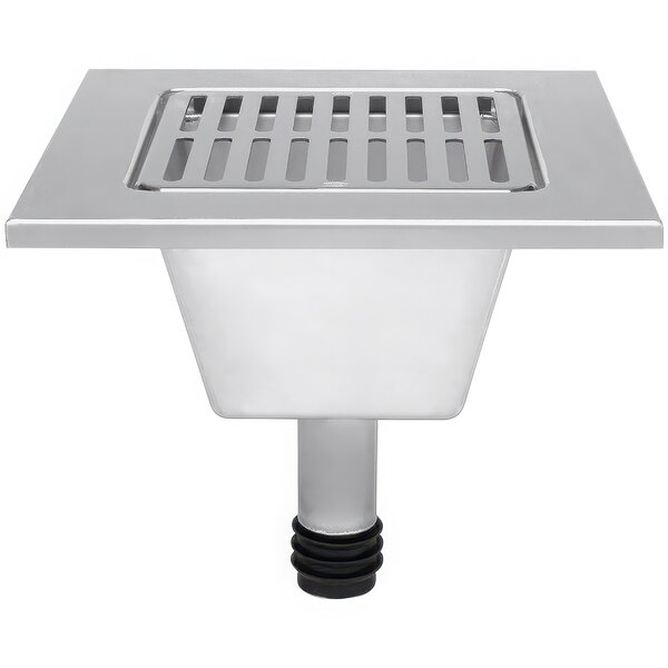 A Zurn stainless steel floor sink liner with removable strainer.