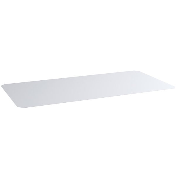 A clear rectangular PVC shelf liner.