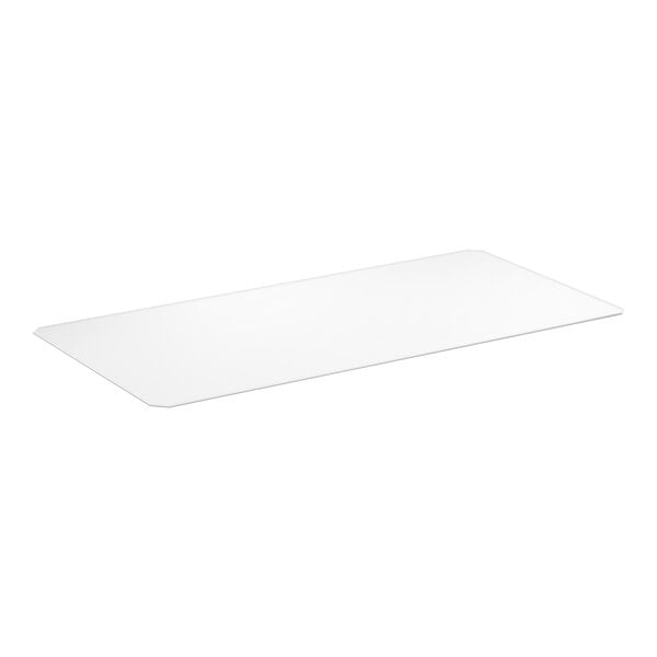 A clear rectangular PVC shelf liner.