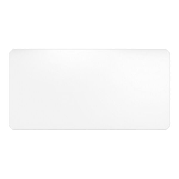 A clear PVC shelf liner with slightly rounded corners, measuring 21 inches by 42 inches.