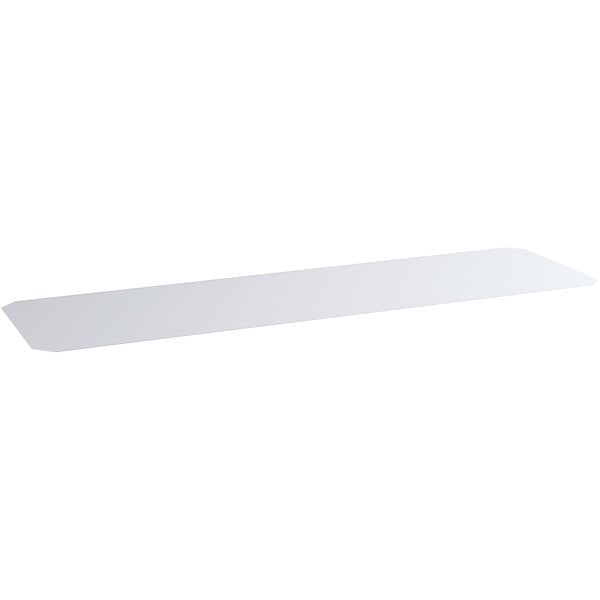 A white rectangular shelf liner on a white background.