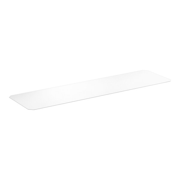 A clear PVC shelf liner measuring 12 inches by 42 inches.
