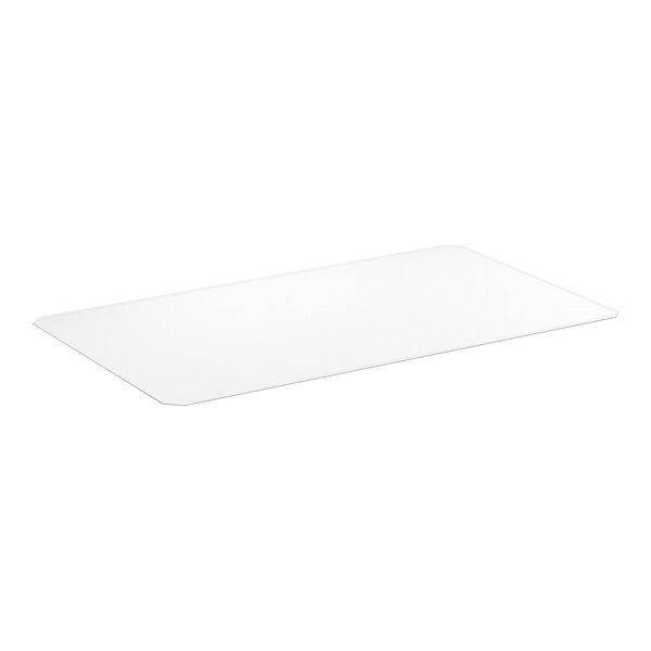 A clear rectangular PVC shelf liner with slightly rounded corners.