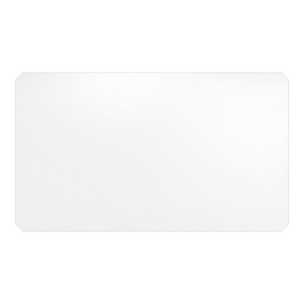 A clear PVC shelf liner measuring 21 inches by 36 inches with slightly rounded corners.