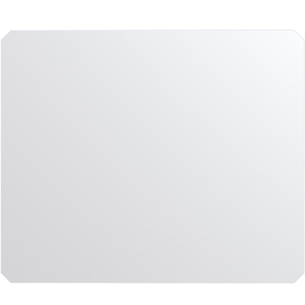 A white rectangular shelf liner with a black border.