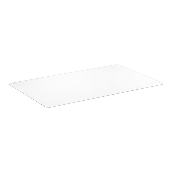 A clear rectangular PVC shelf liner.