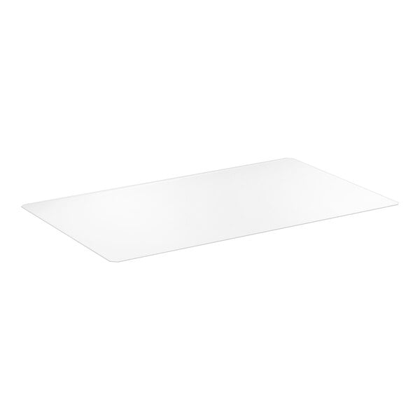 A clear rectangular PVC shelf liner measuring 36 by 60 inches.