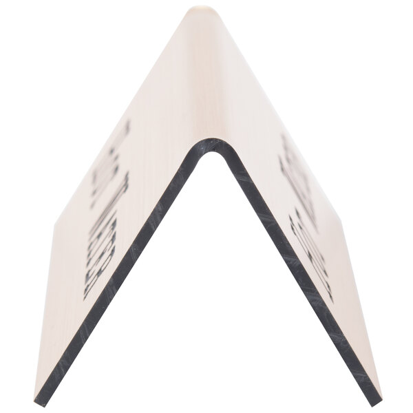 A gold Cal-Mil hot water beverage tent on a wood sign.