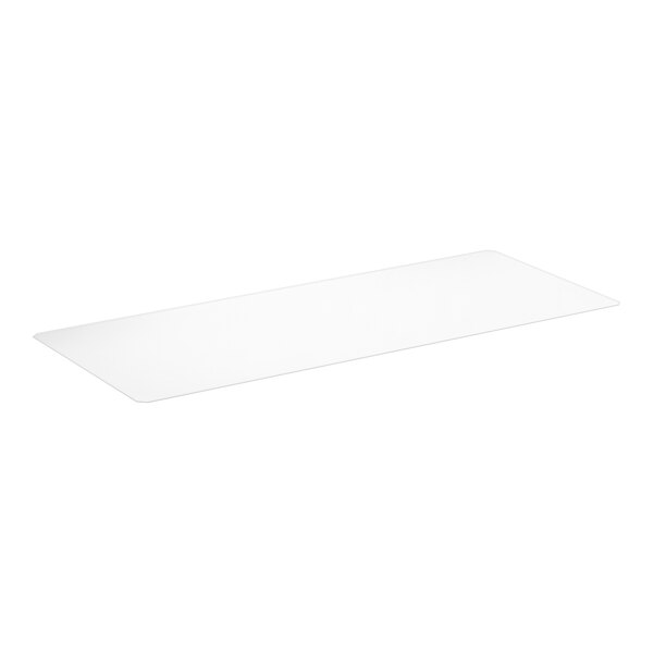 A clear PVC shelf liner measuring 30 inches by 72 inches.