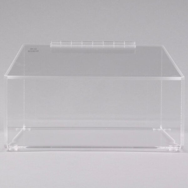 A clear plastic container with a lid.