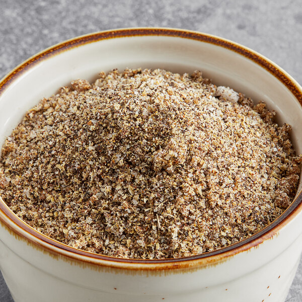 A bowl of Regal Texas-Style Steak Seasoning.