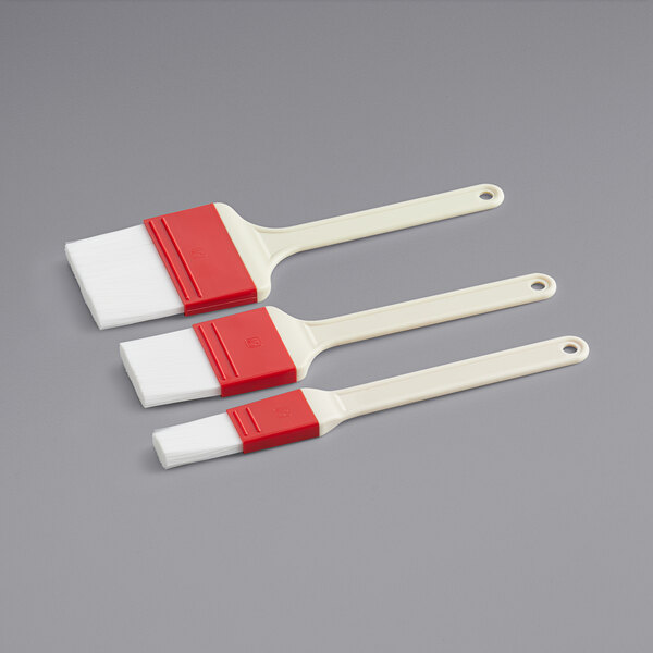 Choice 3-Piece Polyester Bristle Pastry / Basting Brush Set