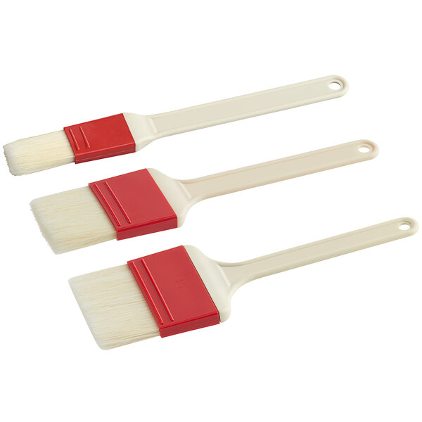Choice 3-Piece Polyester Bristle Pastry / Basting Brush Set