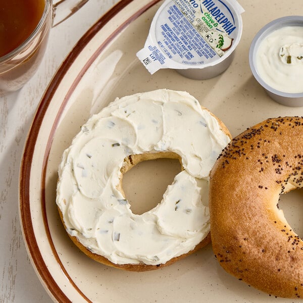 Philadelphia Chive and Onion Cream Cheese Spread Portion Cup 1 oz. - 100/Case