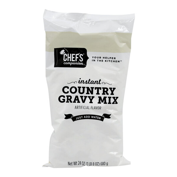 A white bag of Chef's Companion Country Gravy Mix with black text.
