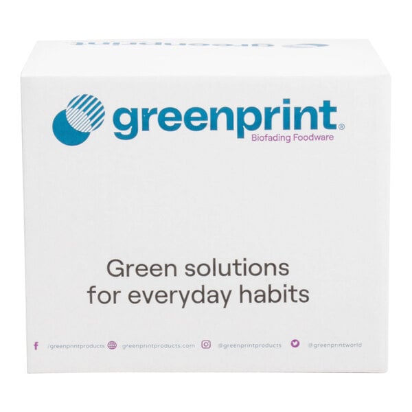 A white box with blue text containing Greenprint Black Agave jumbo unwrapped straws.