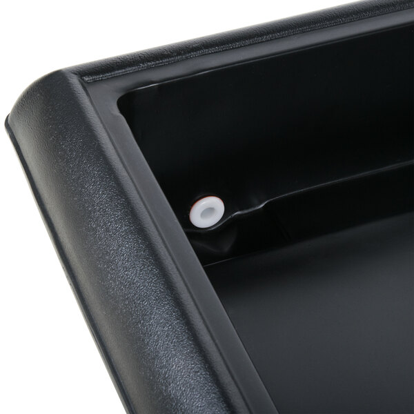 A close up of a black Carlisle Tabletop Buffet Bar.