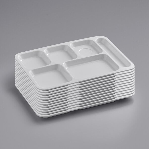 Expressly Hubert® White Melamine Tray With Handles - 17 1/2L x 14