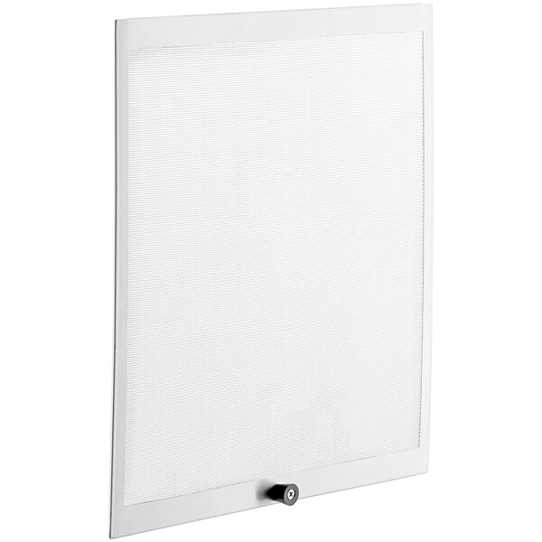 A white panel for a Narvon slushy machine with a lock.
