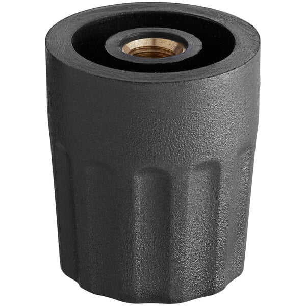 A black plastic Narvon foot with a gold nut.