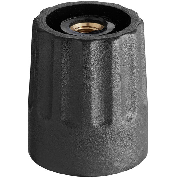 A black plastic Narvon foot with a gold nut.