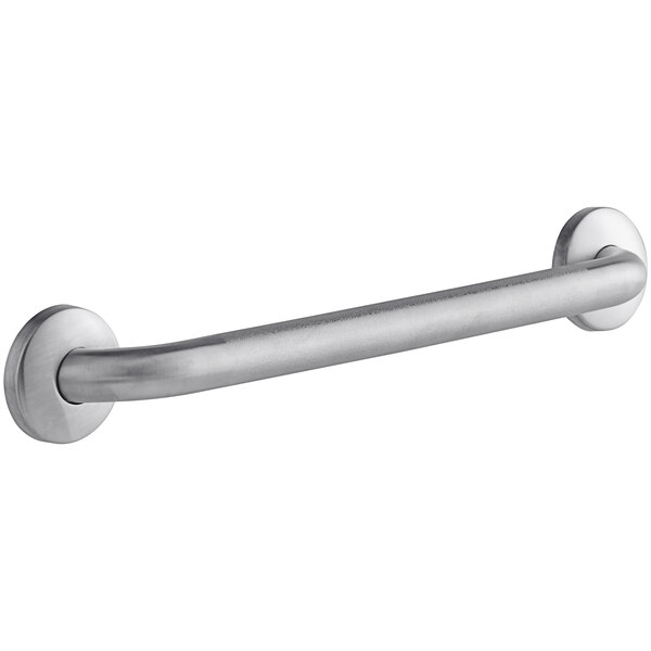 An American Specialties, Inc. stainless steel grab bar with snap flange on a white background.