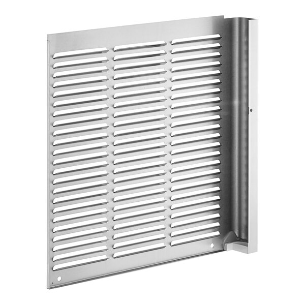A metal vent with rectangular holes on the left side panel for a Narvon slushy machine.