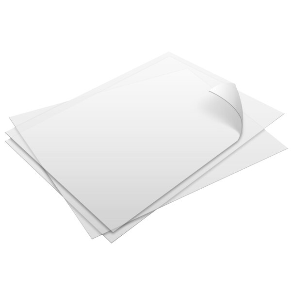 A stack of white papers with a curled corner.