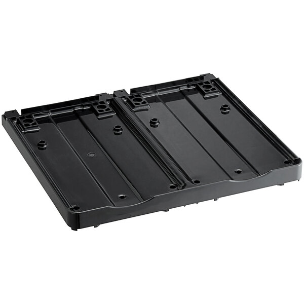 A black plastic Narvon evaporator tray with screws.