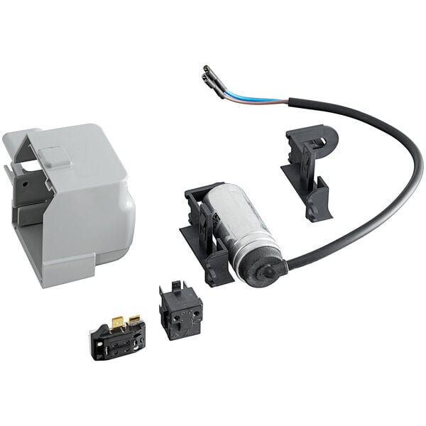 A close-up of a Narvon electric box with black and gold connectors.