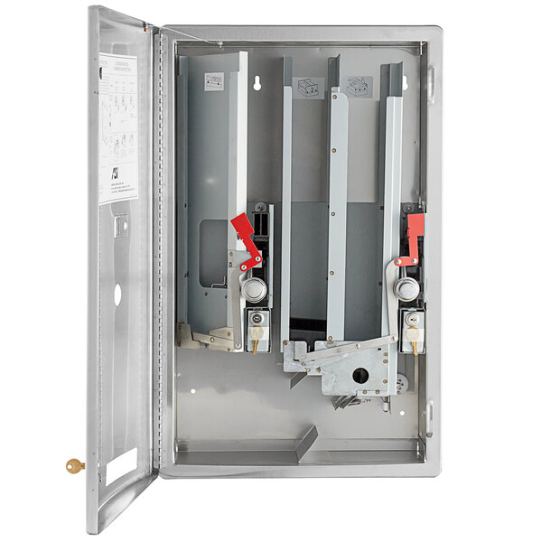 An American Specialties, Inc. metal box with a door open.