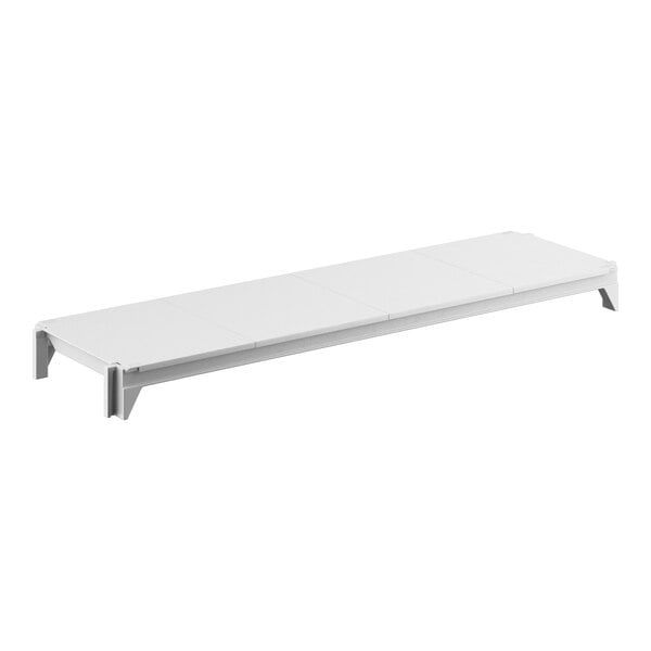 A white Camshelving® Premium solid shelf with legs.