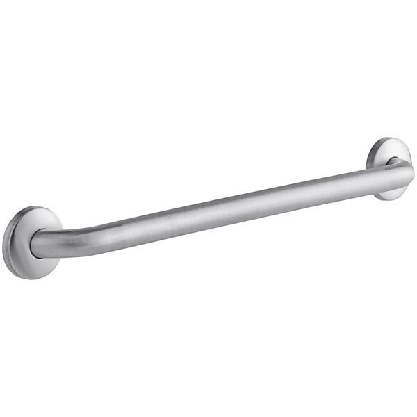 An American Specialties, Inc. stainless steel grab bar with snap flange.