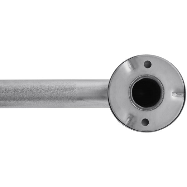 A close-up of an American Specialties, Inc. stainless steel grab bar with snap flange.