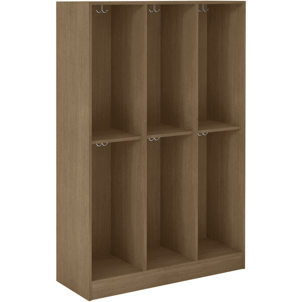 A Roman walnut wooden locker with four doors and shelves.