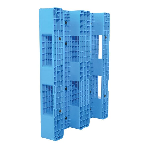 Vestil PLPS-H 39 1/2" x 47 3/8" x 6" Solid Top Blue Plastic Pallet - 8,800 lb. Capacity